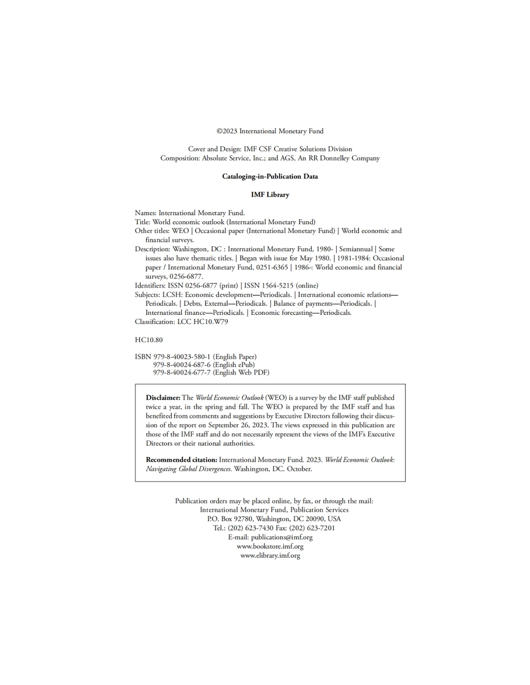 IMF-2023年世界经济展望报告-10月刊（英）