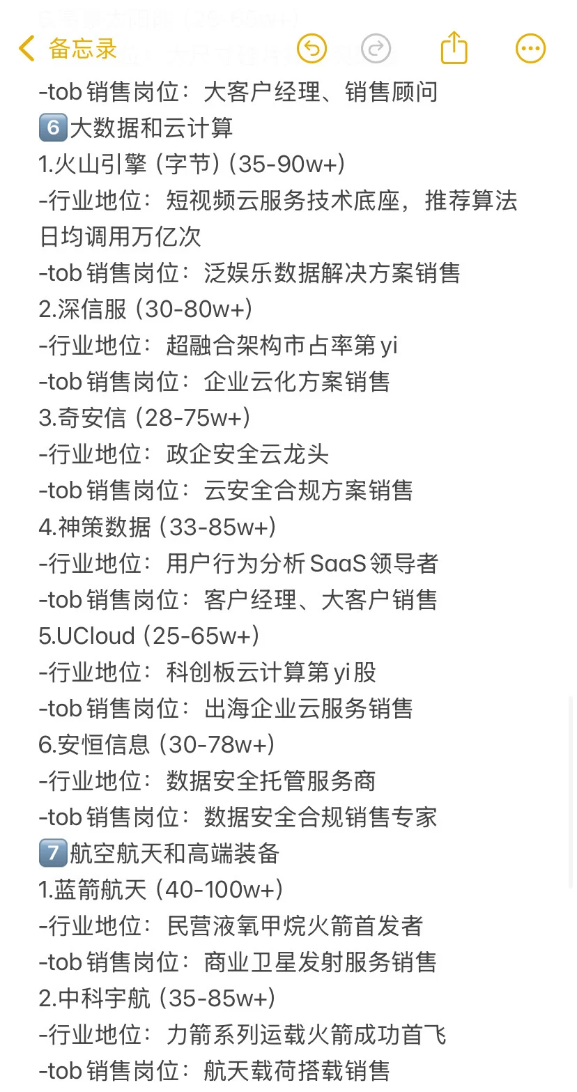 tob销售，冲一冲独角兽企业，收入高且不内卷