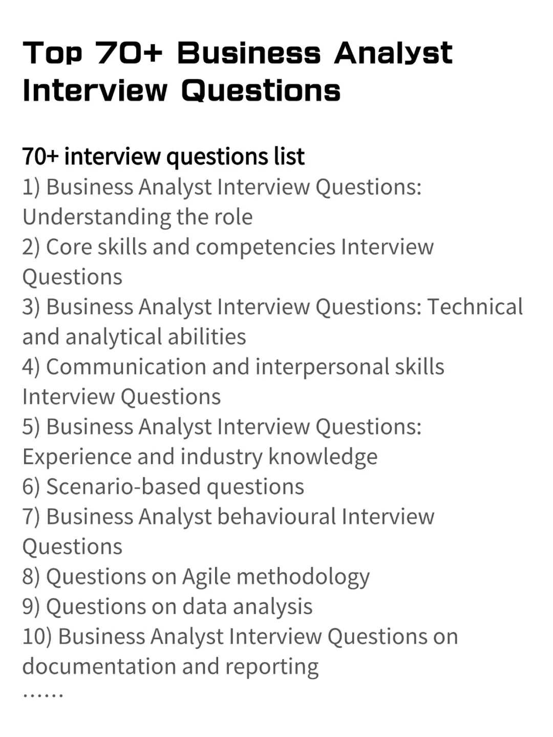 这么准备Business Analyst的人真的是天才