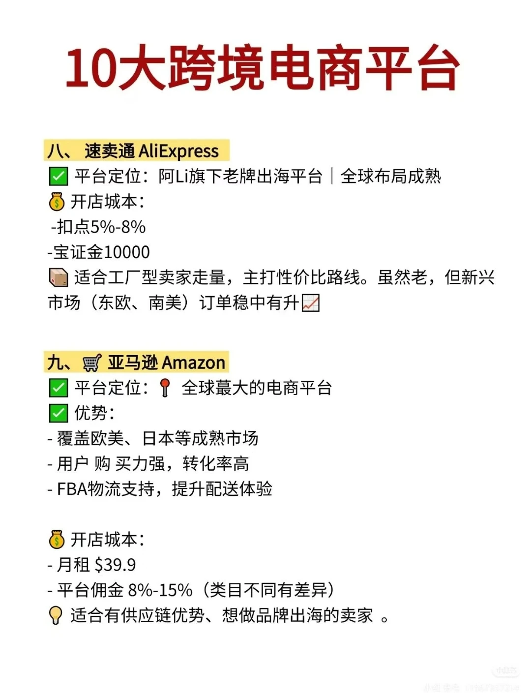 十大C端跨境电商平台对比