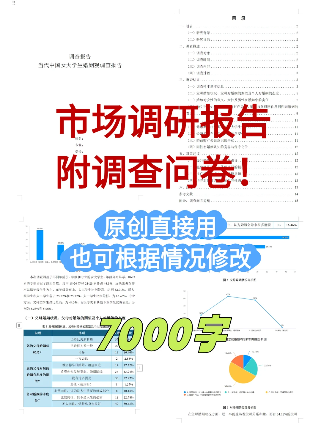 当代大学生婚姻观调查报告 社会调研报告
