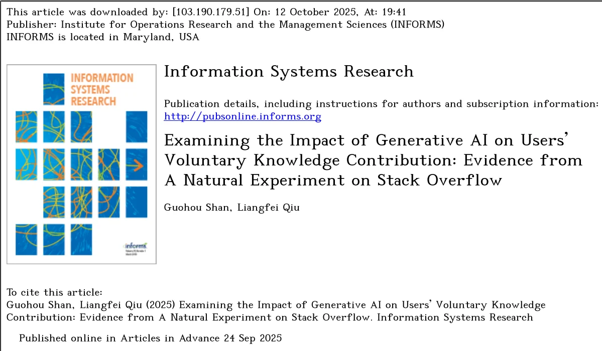 IS顶刊阅读:生成式AI对用户生成内容的影响