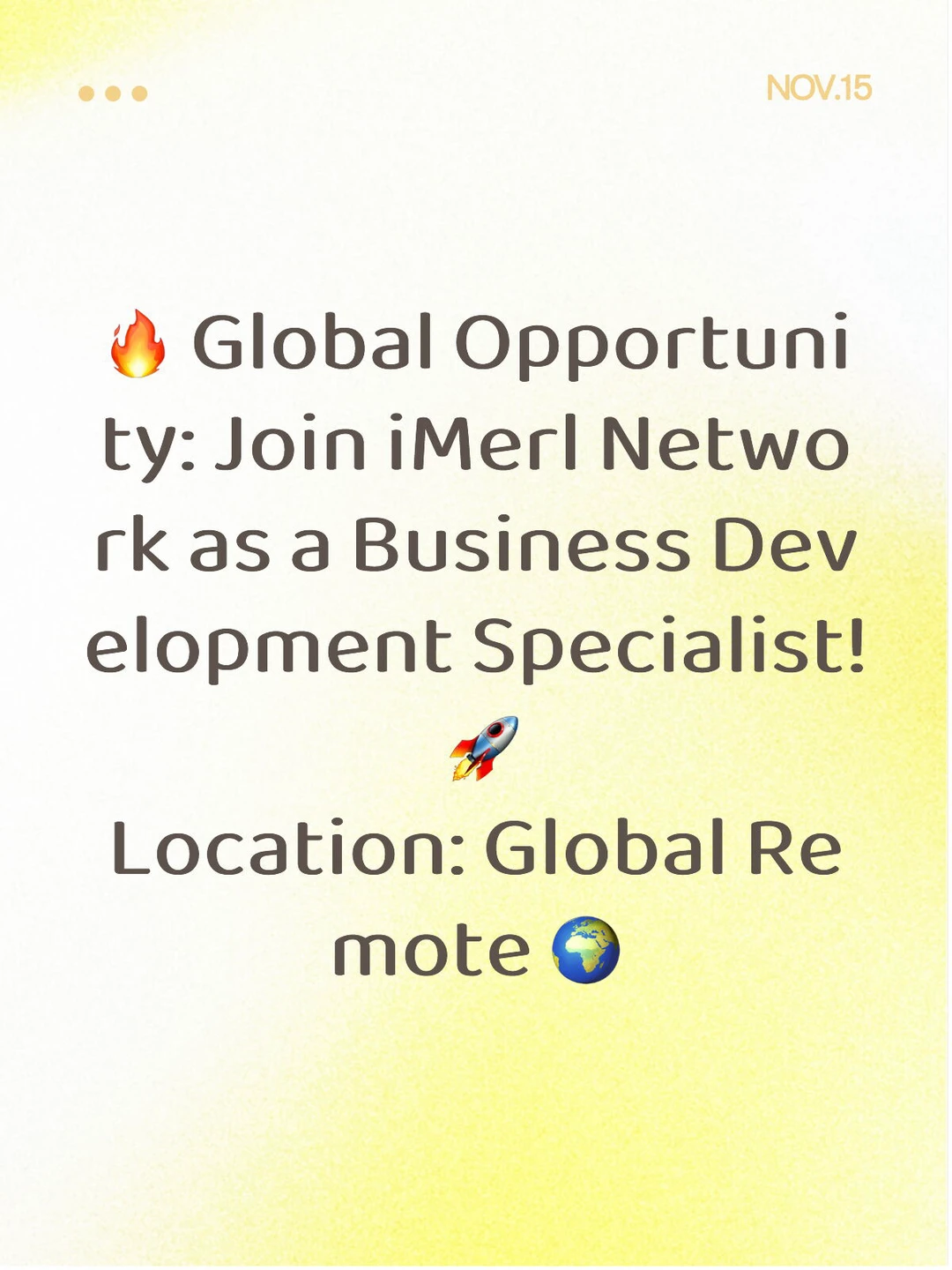 招募全球商务拓展专员 (Global Remote)