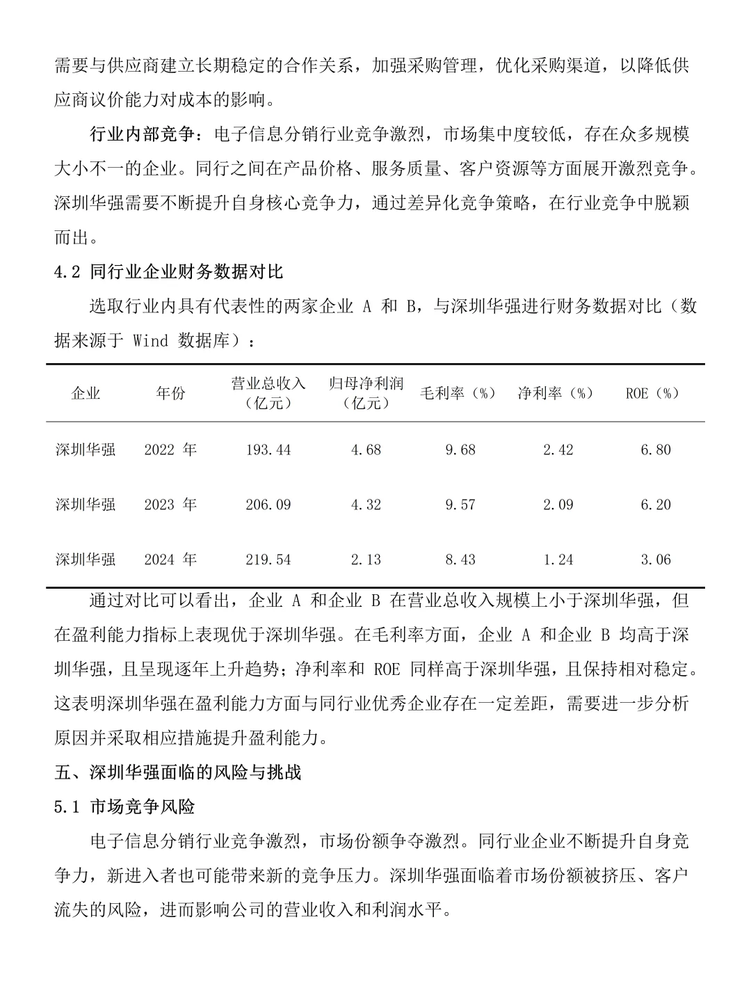 深圳华强近三年财务分析报告❗❗❗