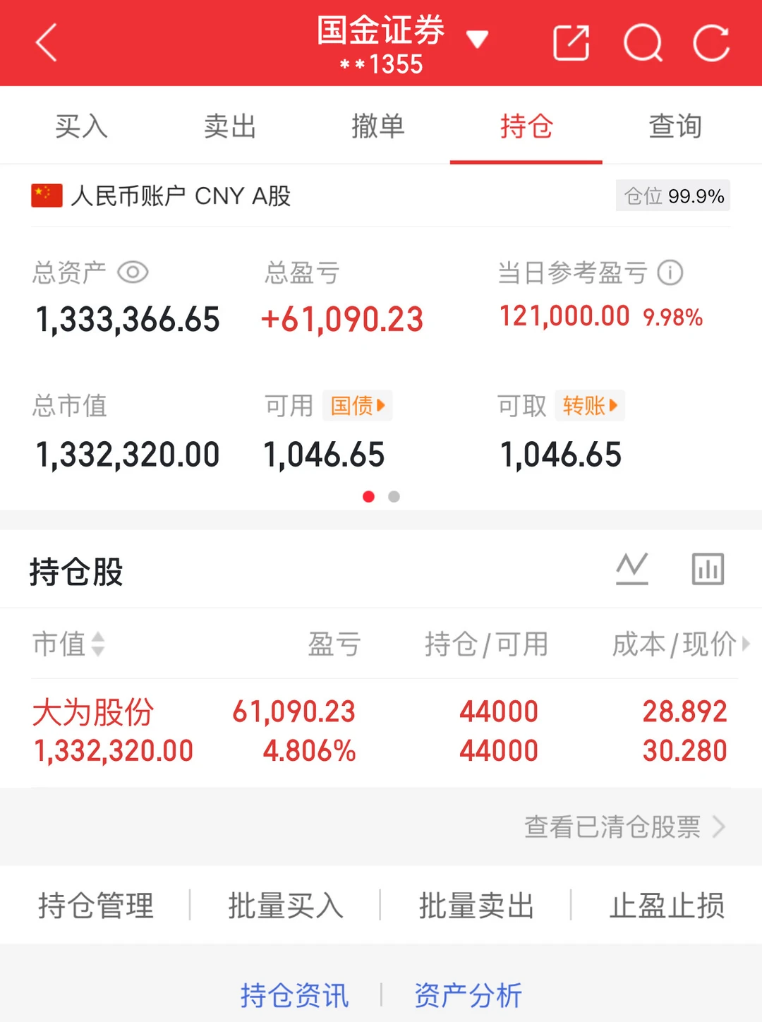 50w实盘挑战一年做到300w（第82天）