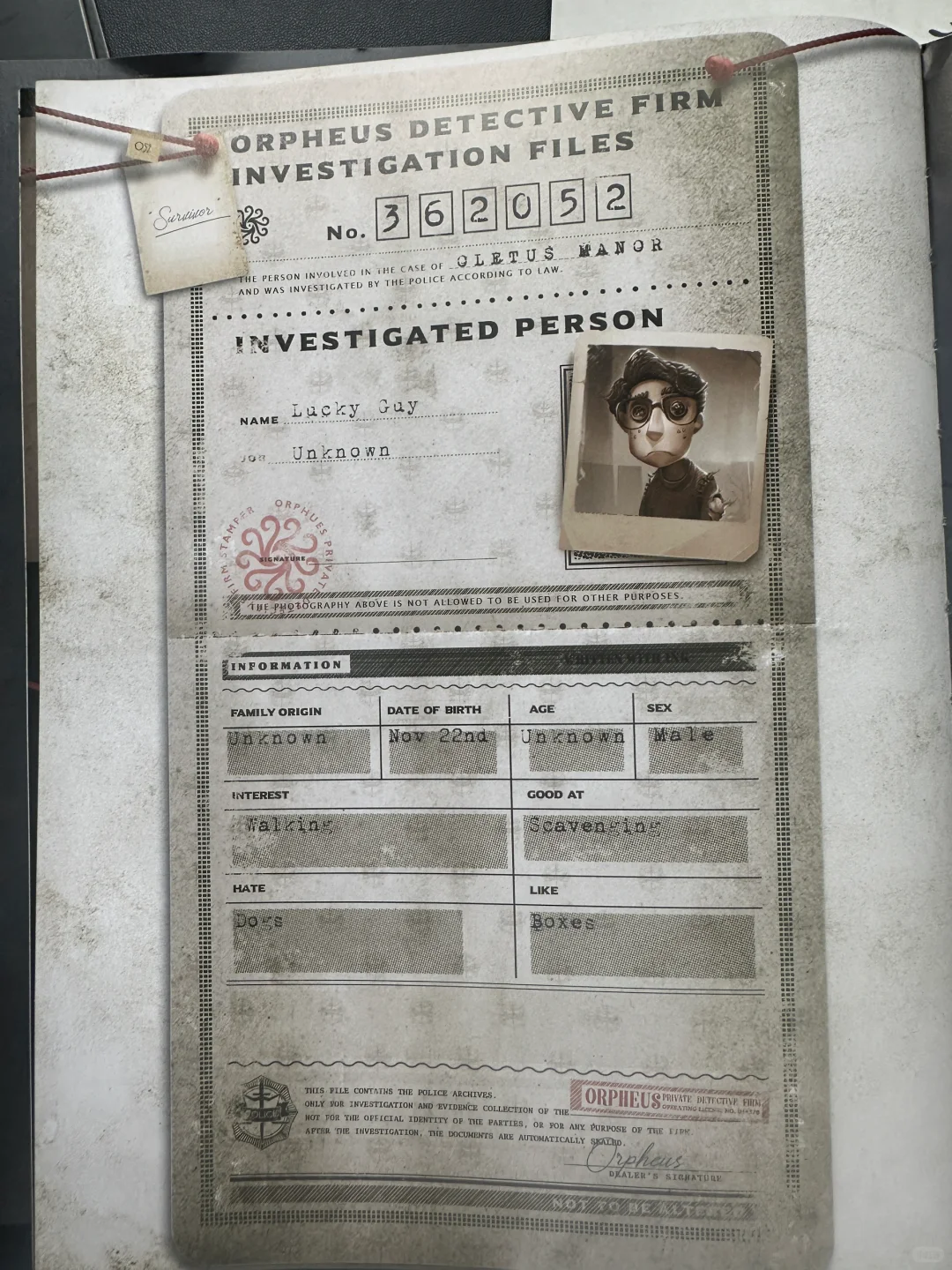 终于买到《欧利蒂丝庄园调查报告》了！！！