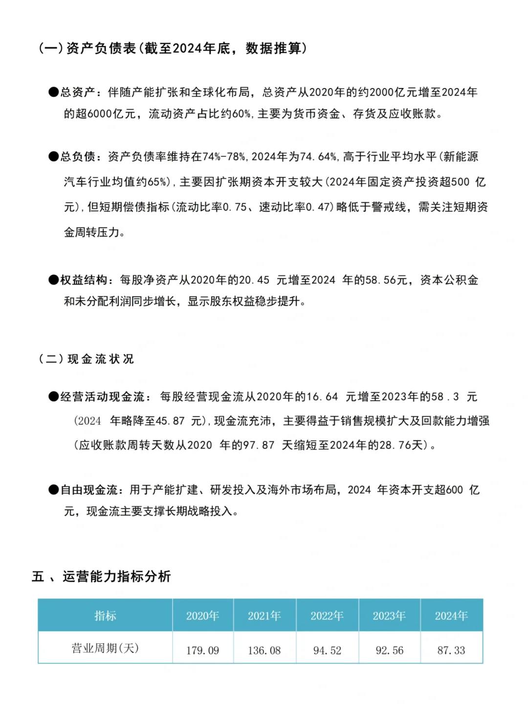 优秀财务报告分析——比亚迪集团为例