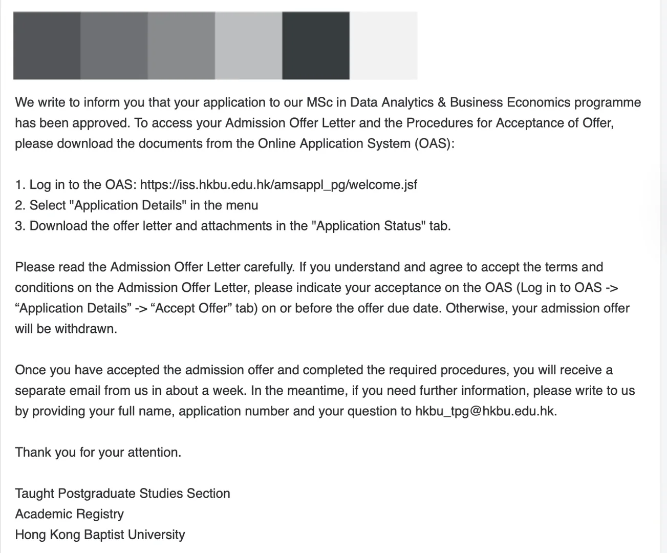 香港浸会大学Offer+1｜数据分析与商业经济