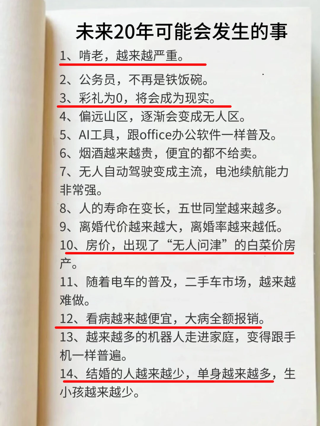 未来20年可能会发生这30件事！