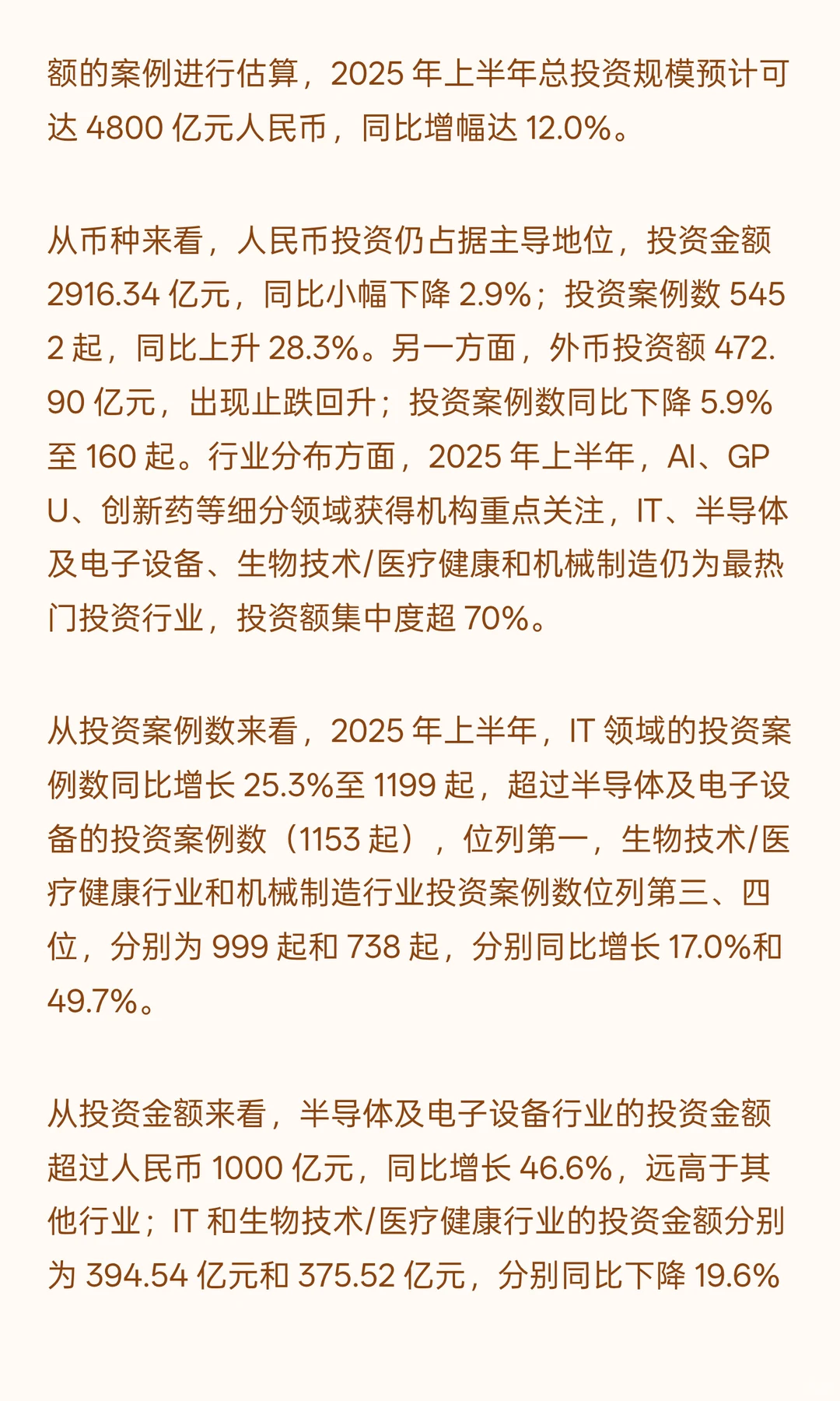 2025年上半年股权投资行业发展运行分析