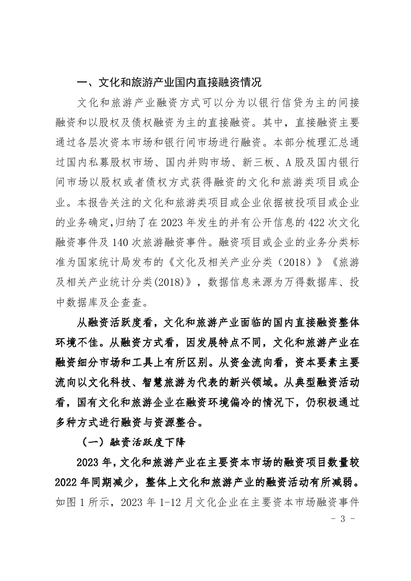 2023年文化和旅游产业投融资报告