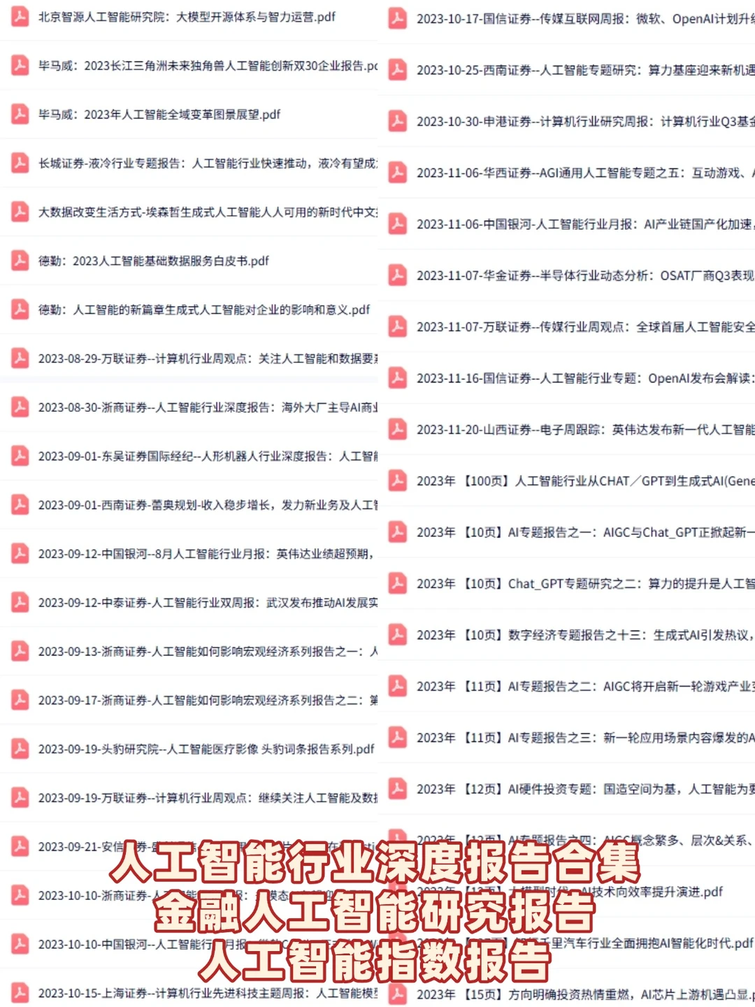 分享一份AI行业的深度研究报告合集