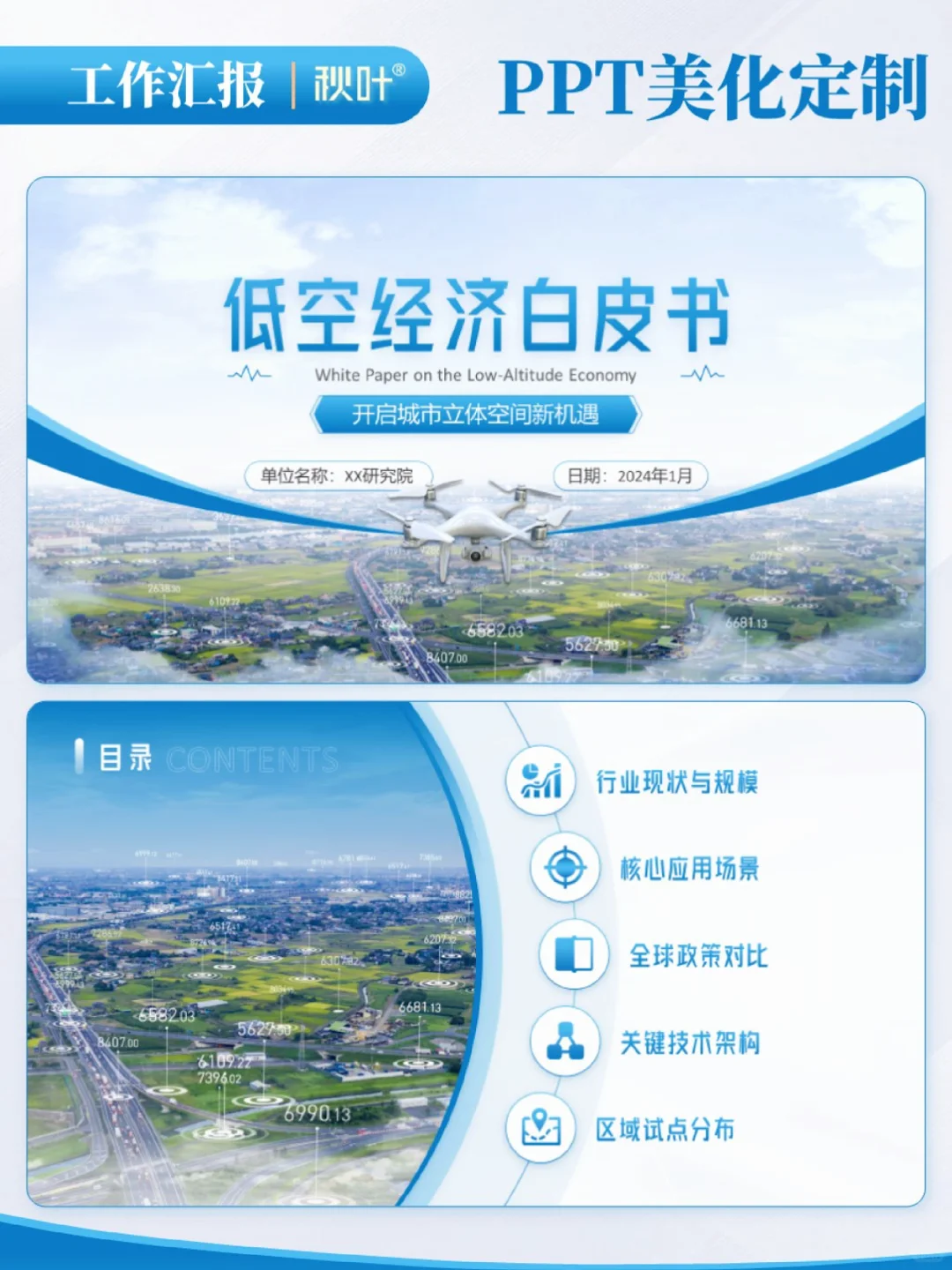 低空经济无人机工作汇报PPT这!简约又大气