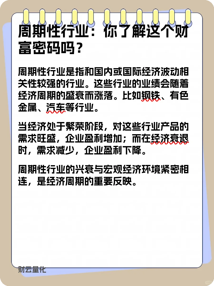 股票知识，周期性行业