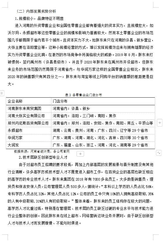 【工商管理案例】基于SWOT分析的胖东来