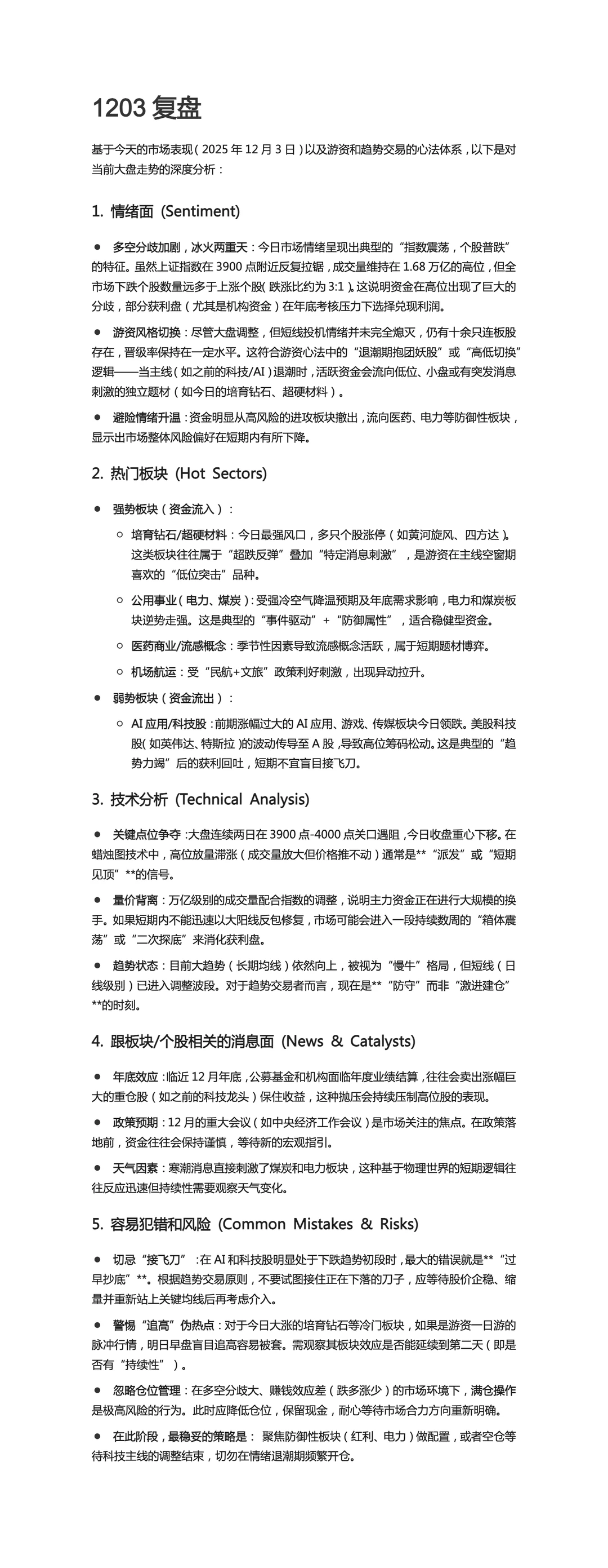 1203大盘复盘