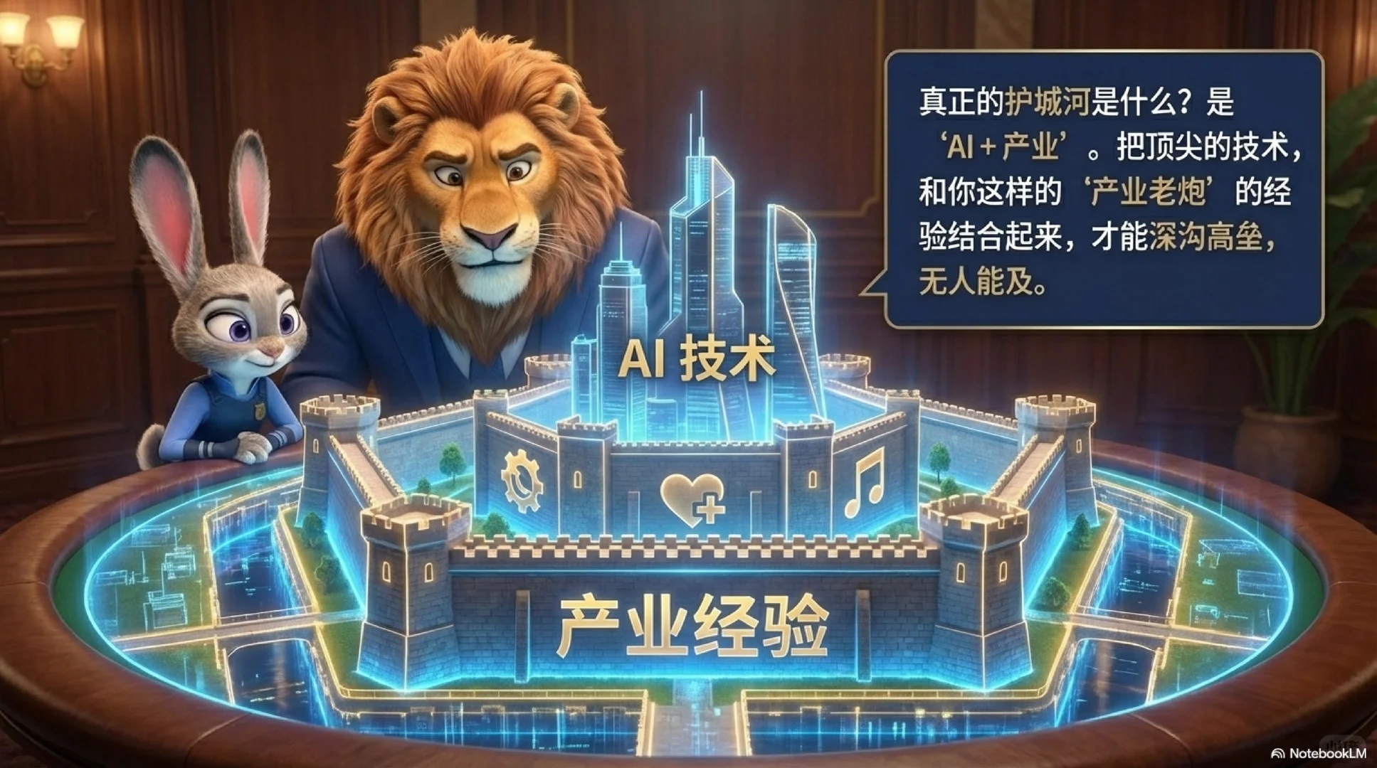 用疯狂动物城风格做了一个AI行业洞察PPT