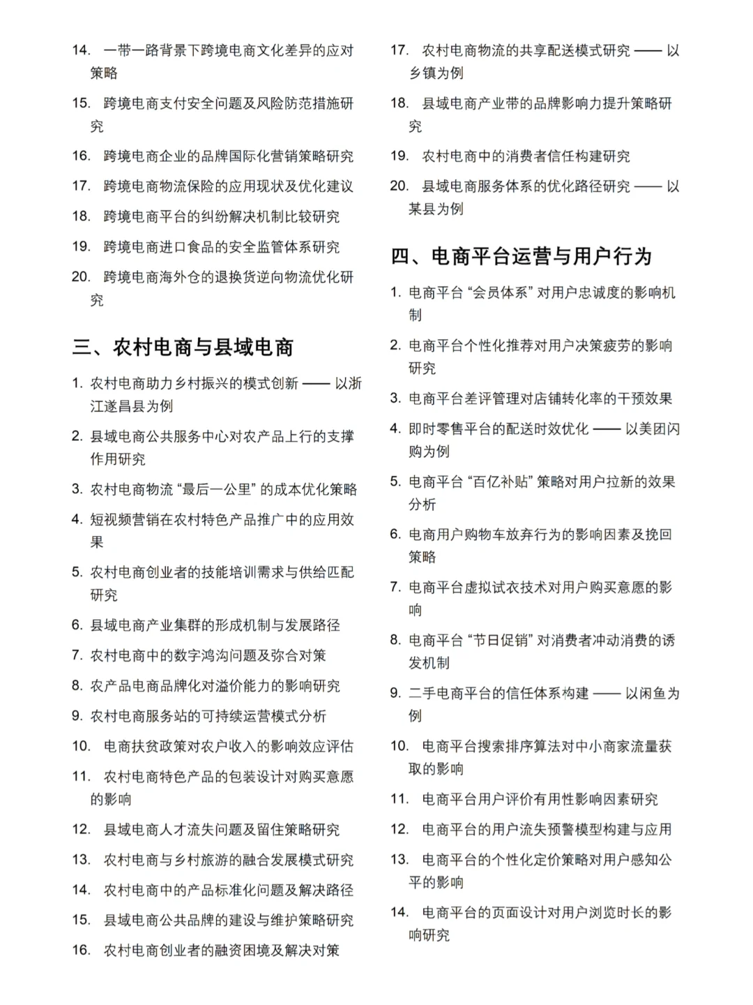 我导给的2026电子商务最新毕业论文选题