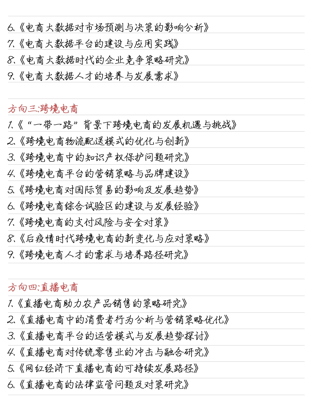我宣布，这63个选题就是电子商务天花板☺️