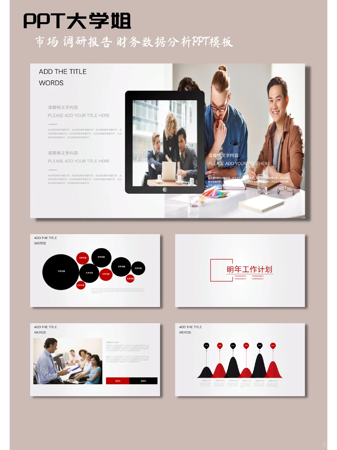 171 市场调研报告 财务数据分析PPT模板?