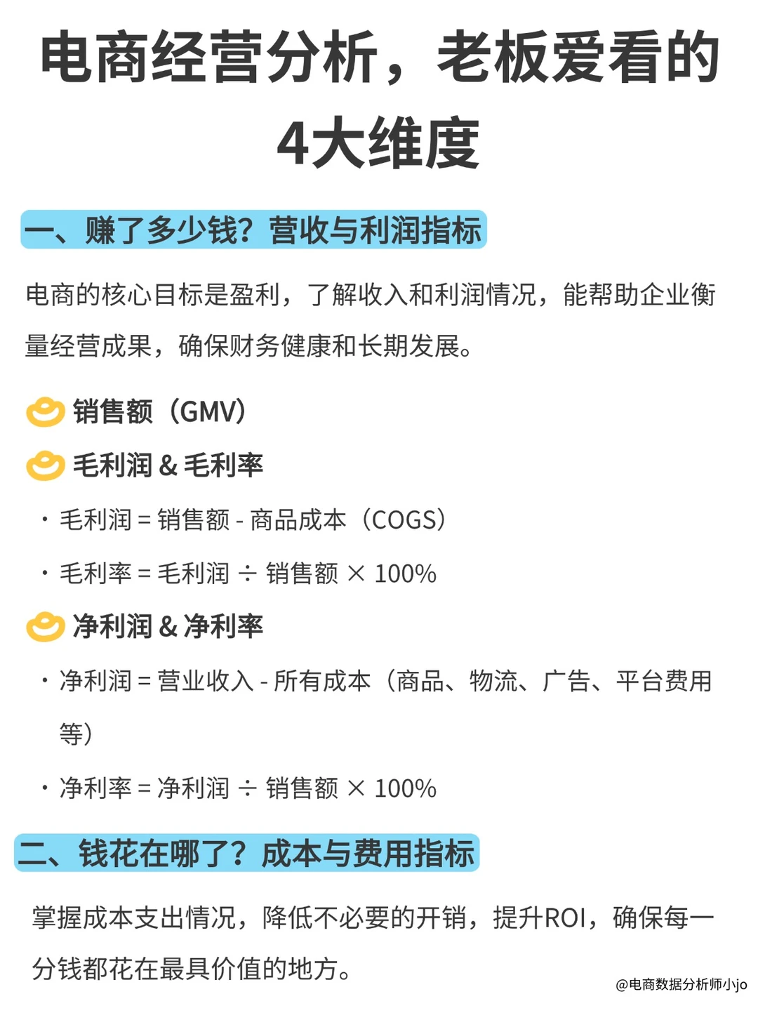 电商经营分析，老板爱看的4大维度