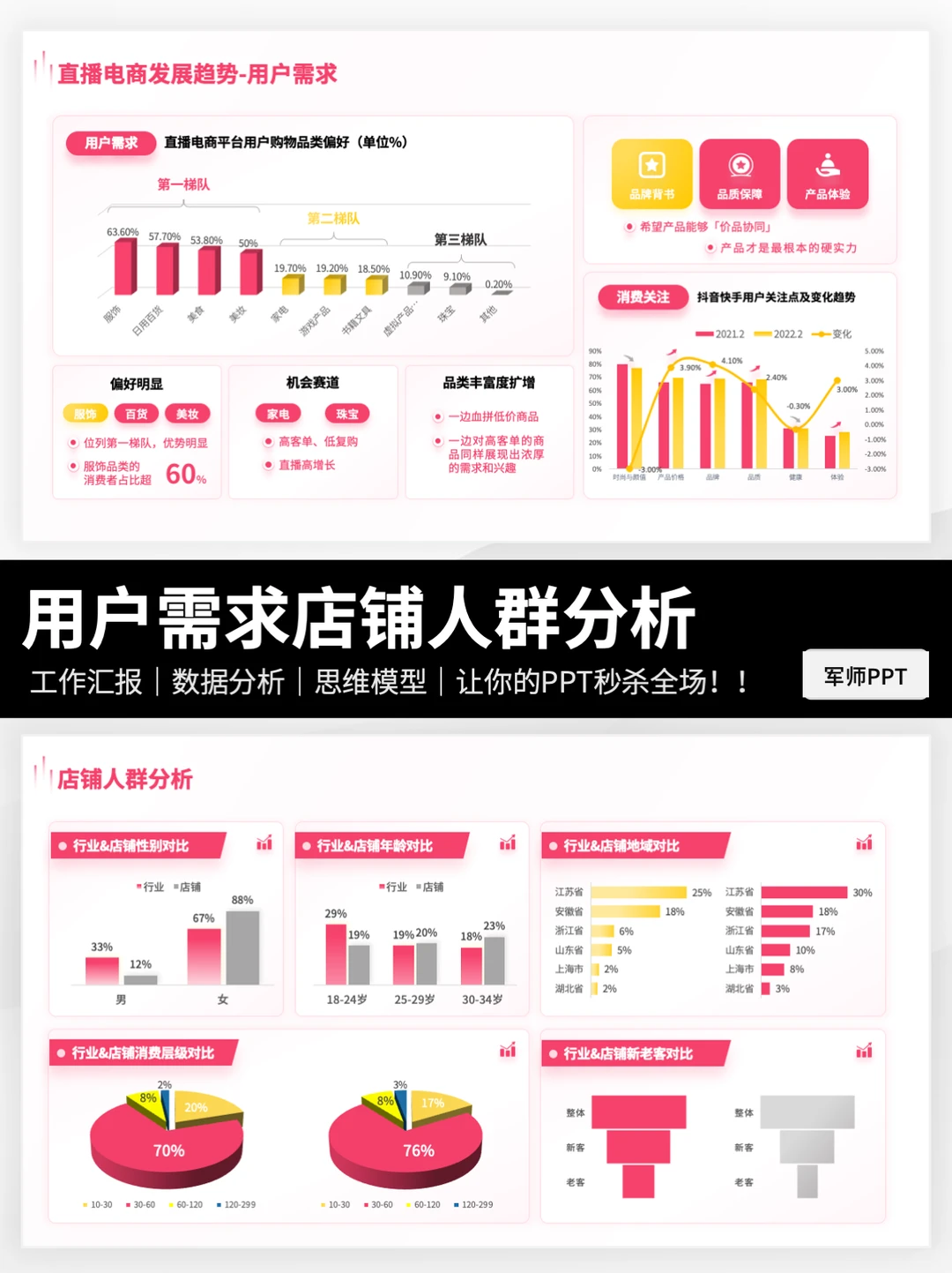 用户画像分析用户调研PPT模板