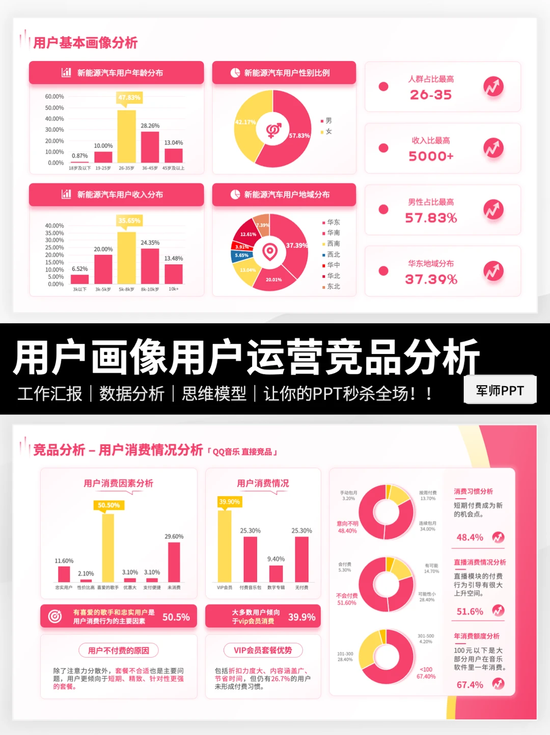 用户画像分析用户调研PPT模板