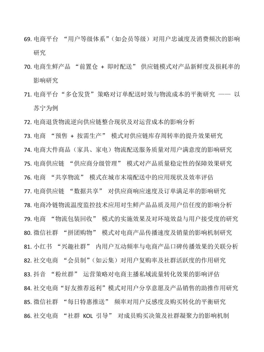 导师给的电子商务专业最新论文选题参考?