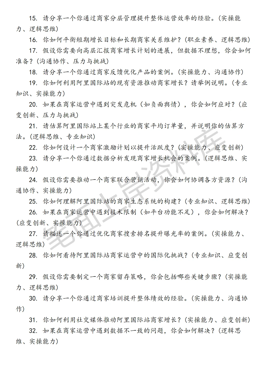 阿里国际站商家增长运营