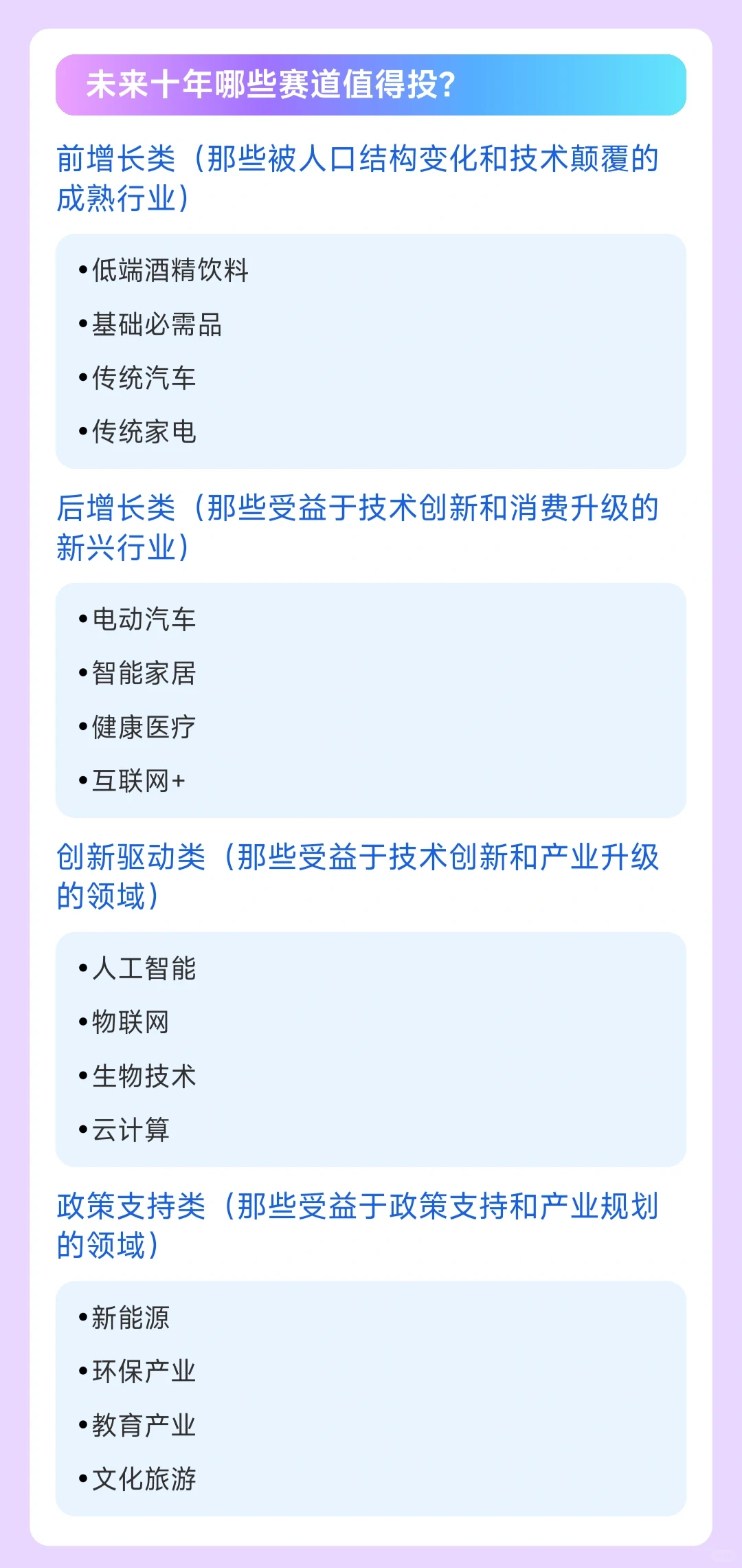 未来十年哪些赛道值得投？前增长类