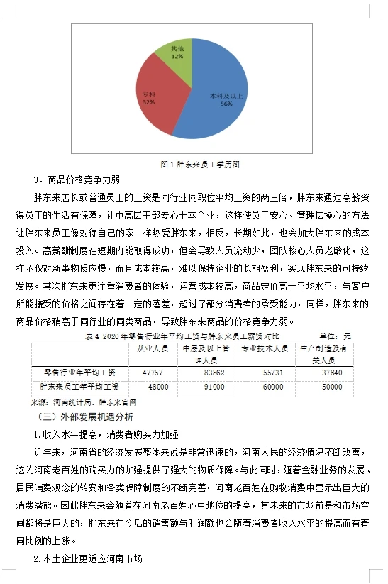 【工商管理案例】基于SWOT分析的胖东来