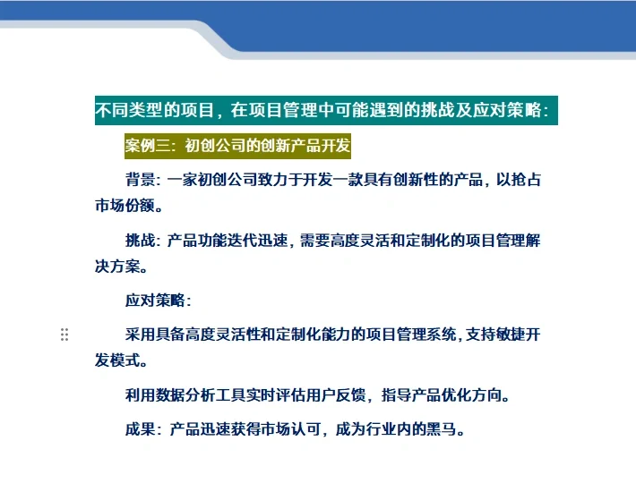 项目管理过程中的挑战和应对策略案例集