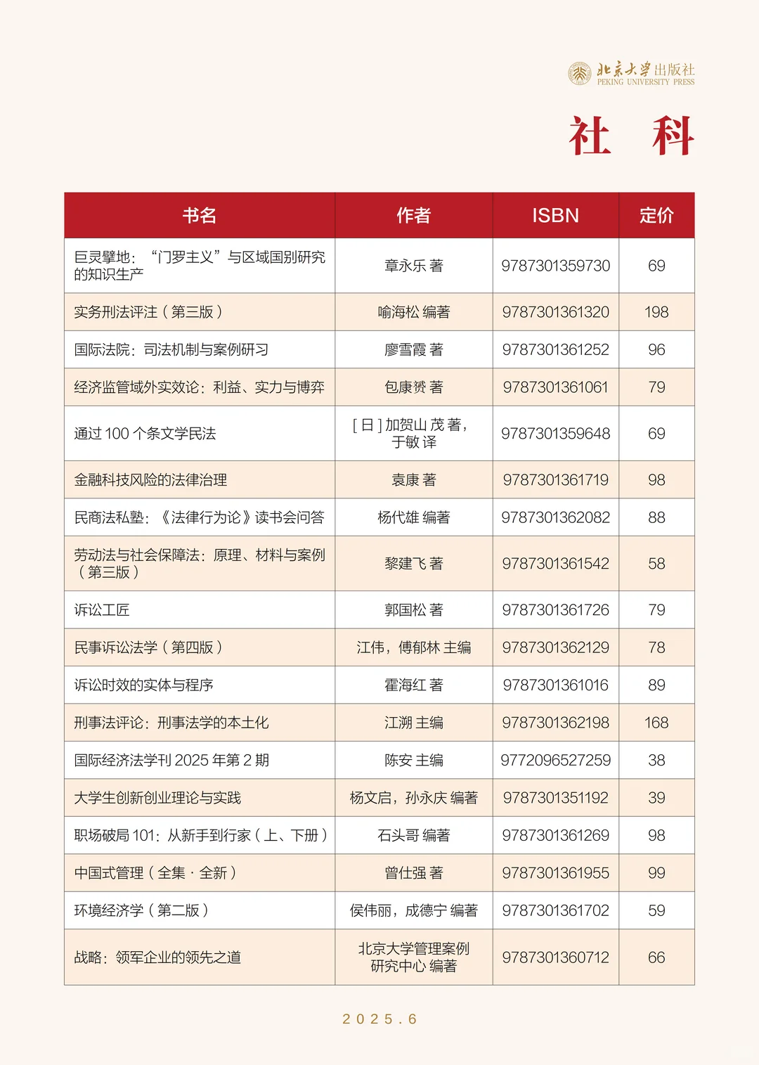 ?北京大学出版社6月新书书单‼