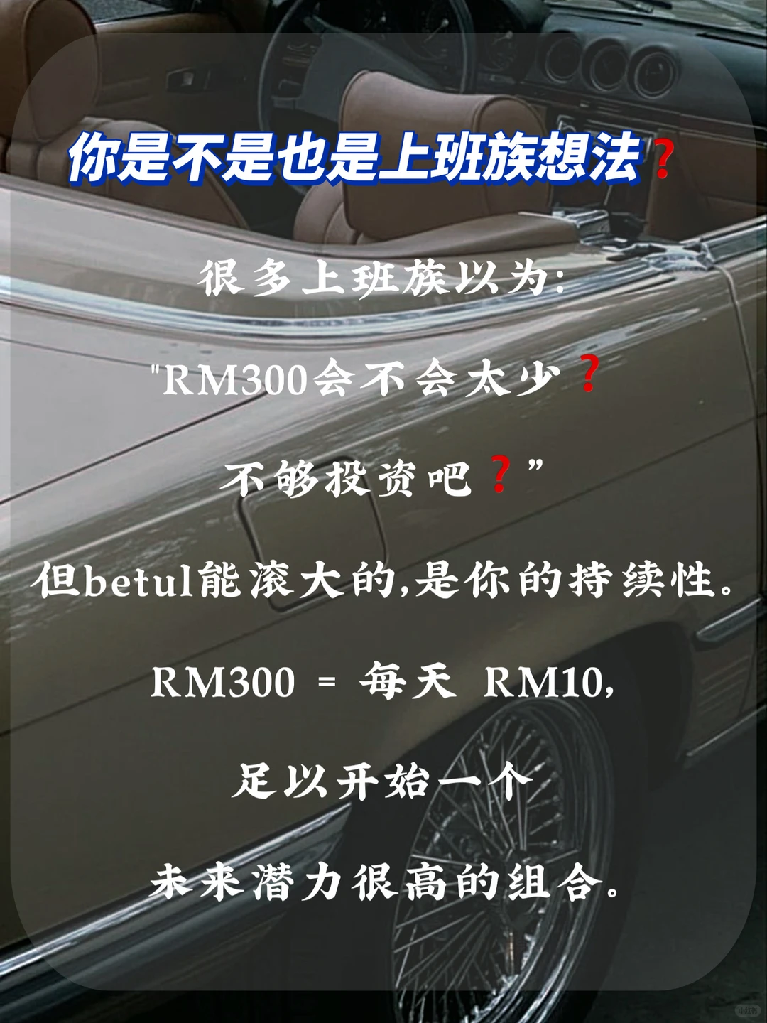 ??RM300/月能投资什么⁉️