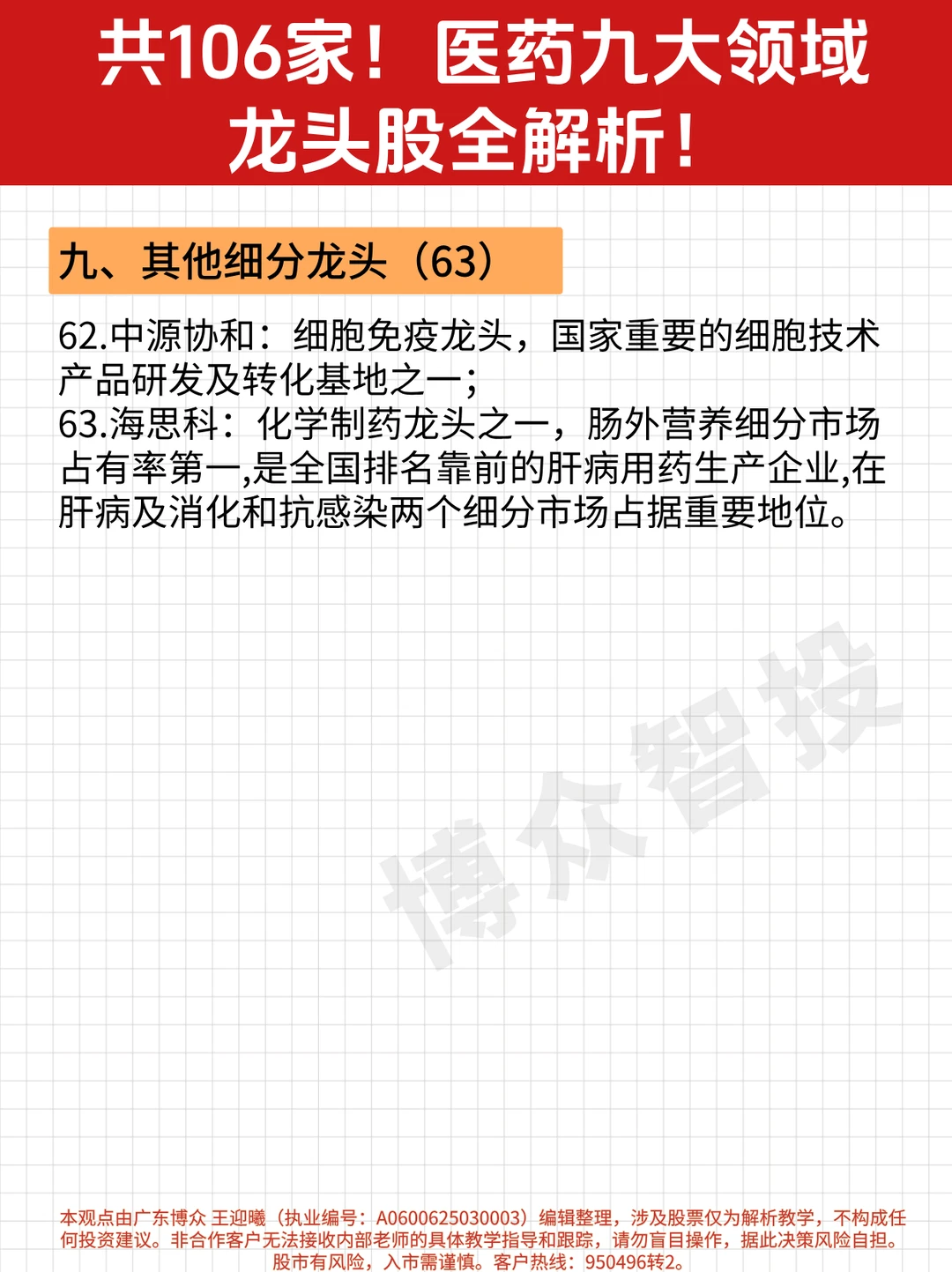 医药股九大领域龙头超全汇总！【收藏版】