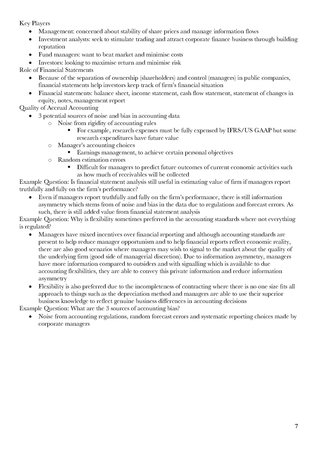 墨大 ACCT90002 财务分析期末精华总结