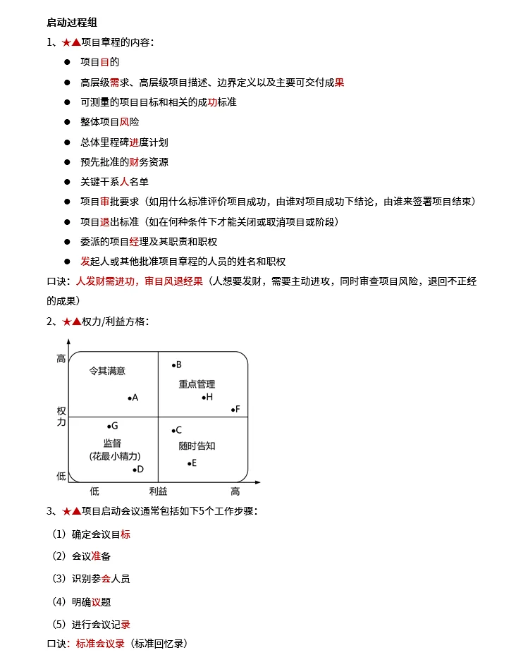 软考中级系统集成25下半年考前几页纸