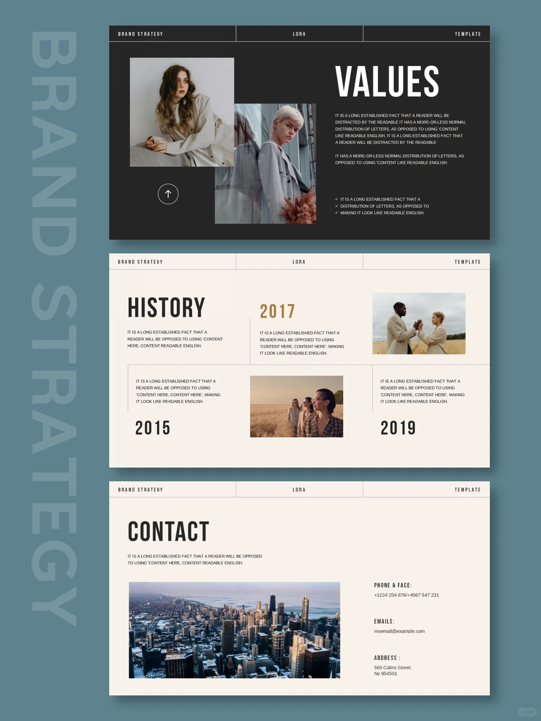 高端大气品牌战略介绍宣传画册PPT模板