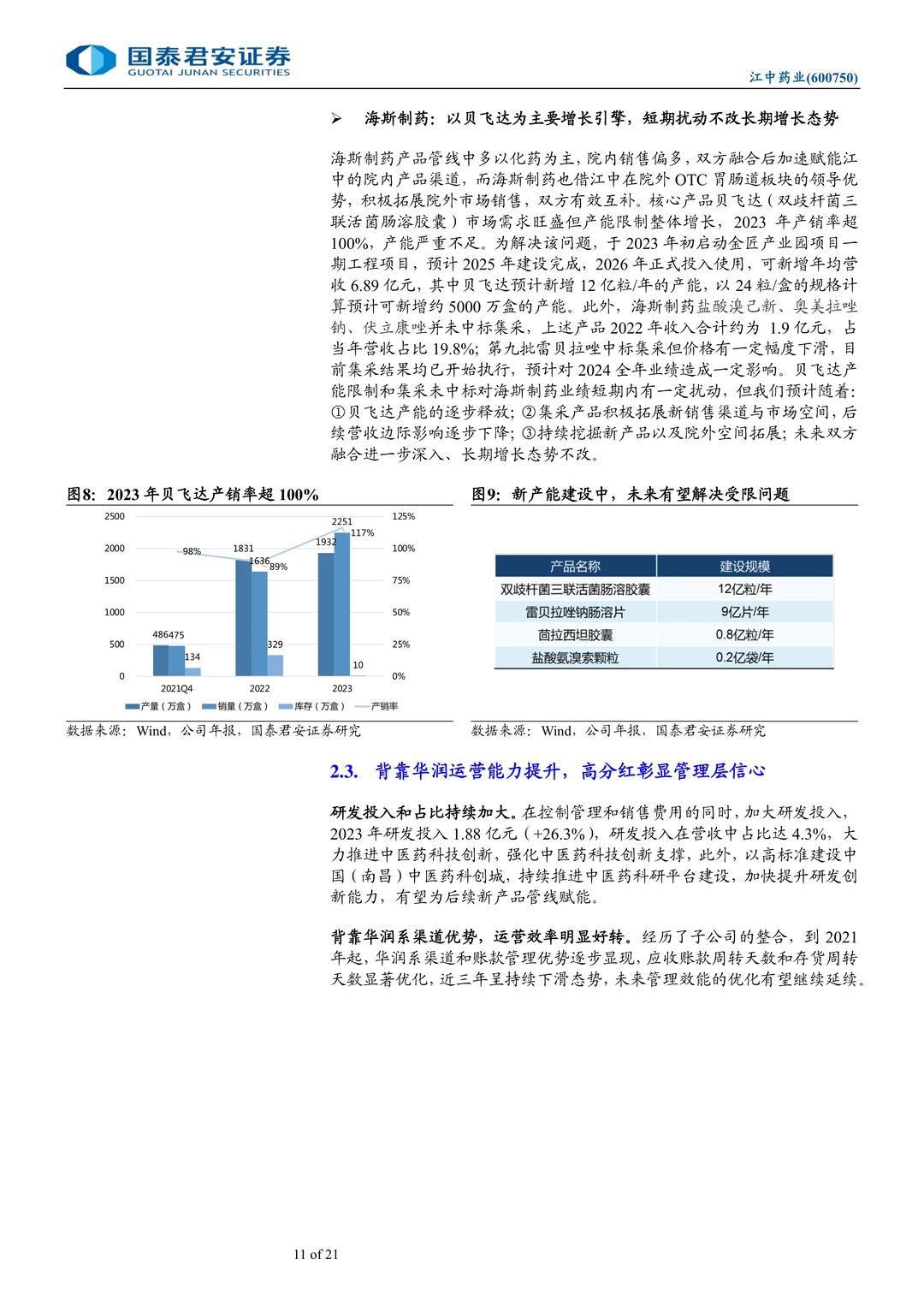 江中药业研究报告：胃肠OTC龙头稳增长
