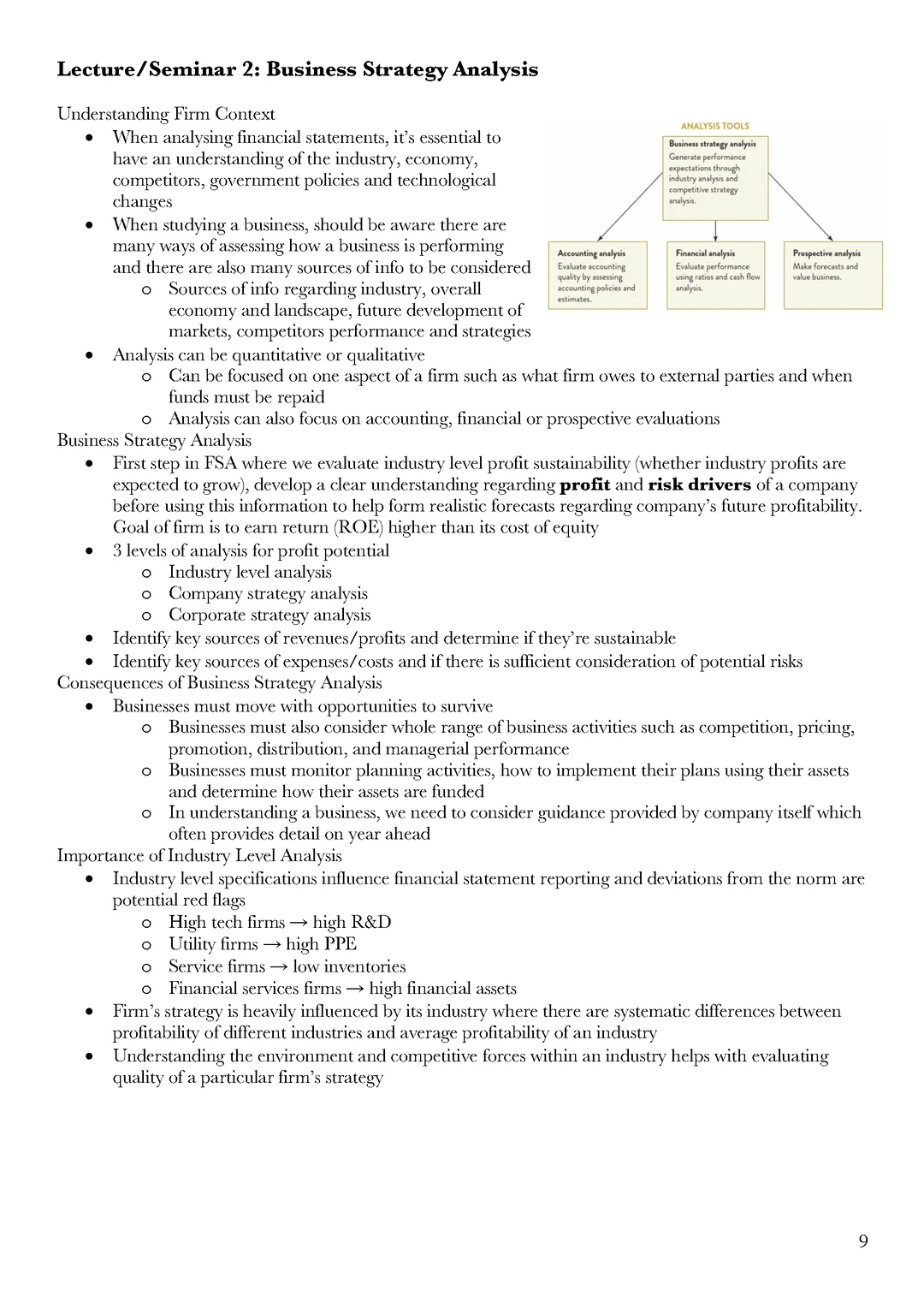 墨大 ACCT90002 财务分析期末精华总结