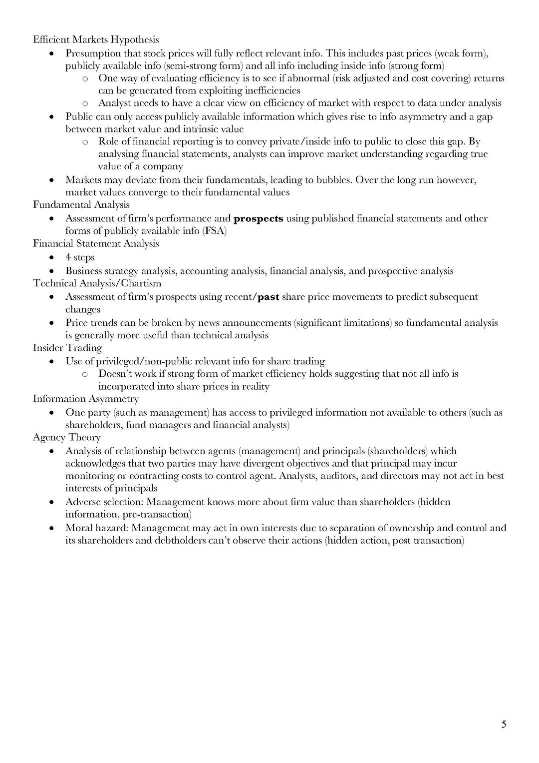 墨大 ACCT90002 财务分析期末精华总结