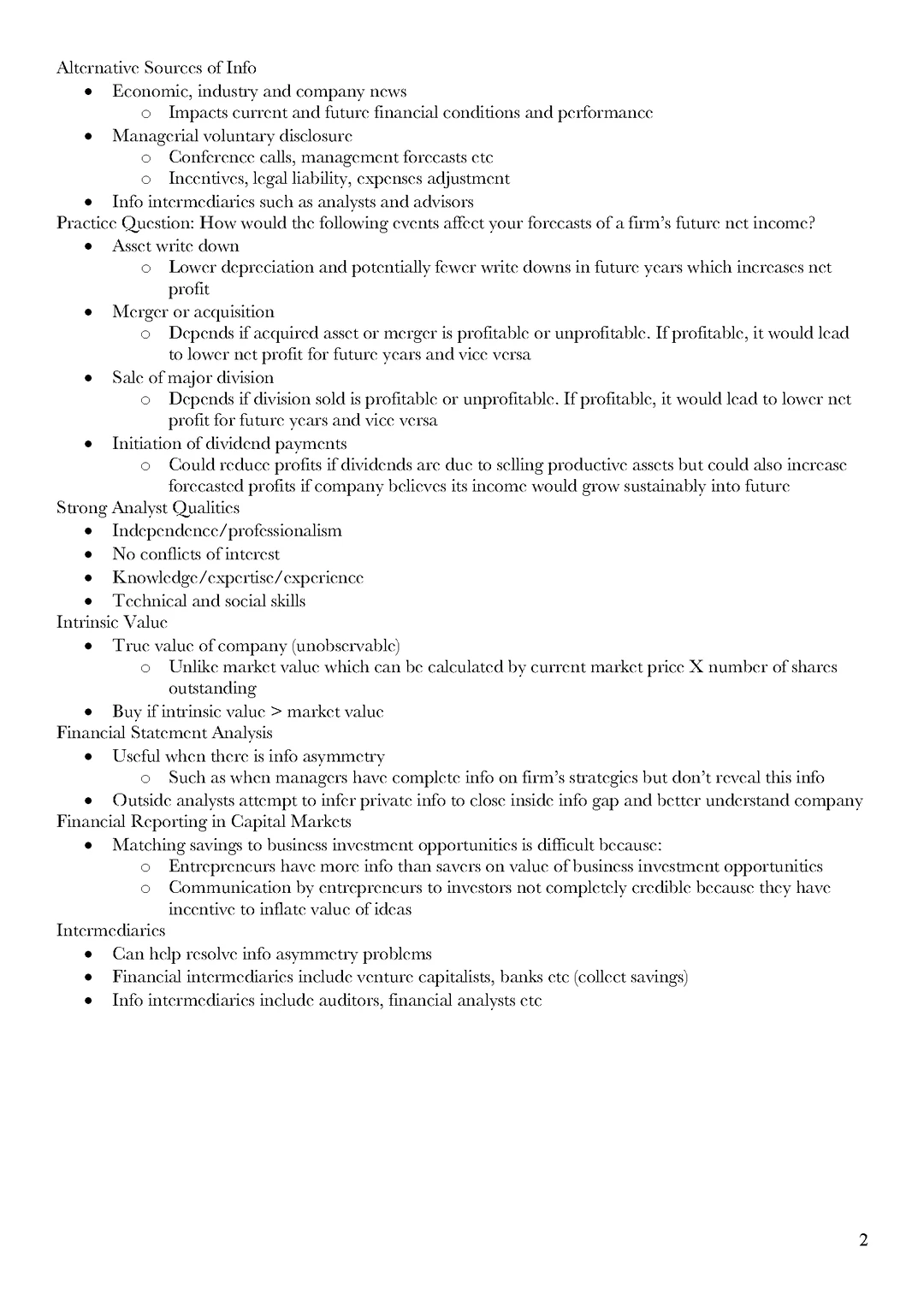 墨大 ACCT90002 财务分析期末精华总结
