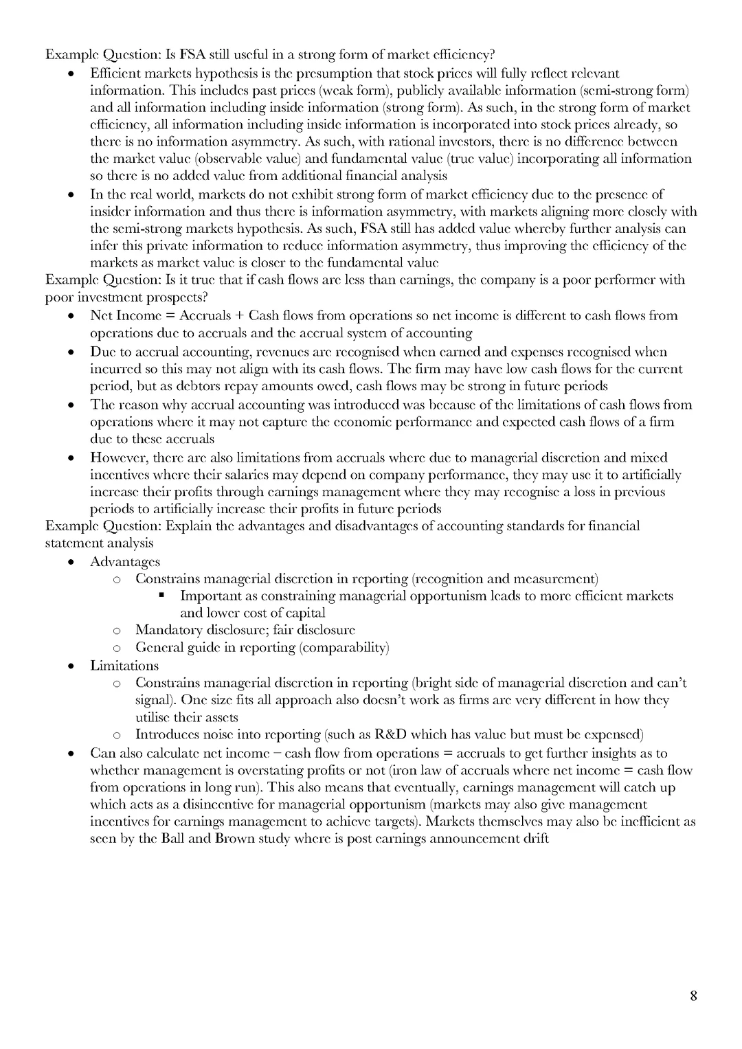 墨大 ACCT90002 财务分析期末精华总结