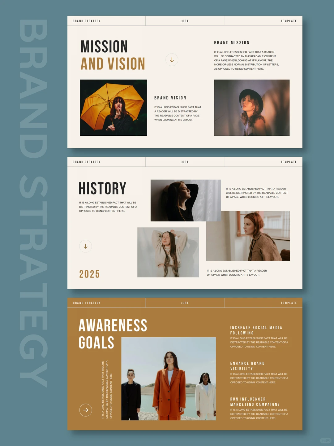 高端大气品牌战略介绍宣传画册PPT模板