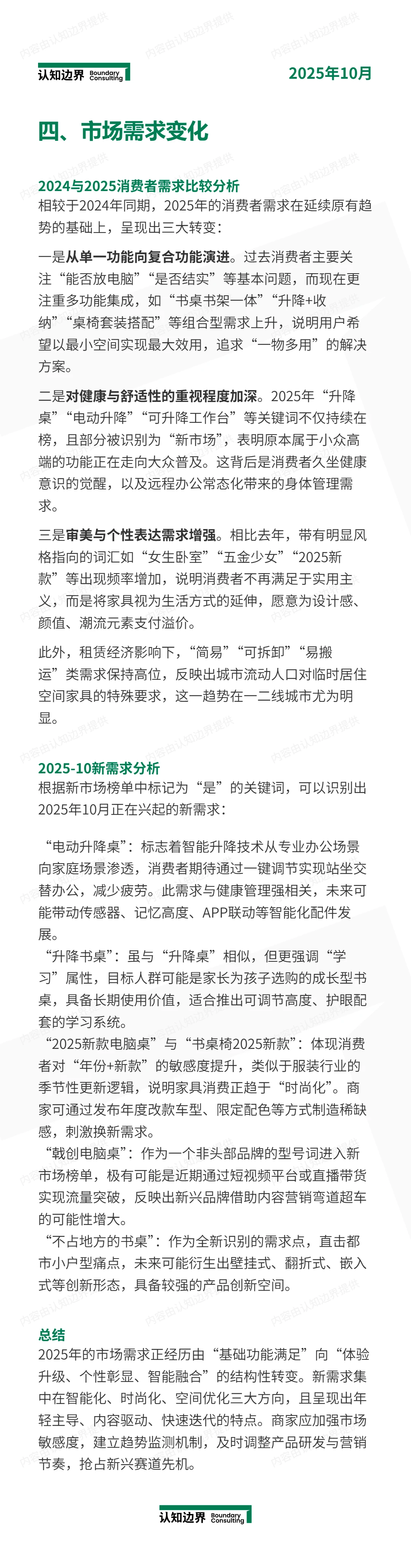 10月认知边界行业报告 电脑桌 住宅家具