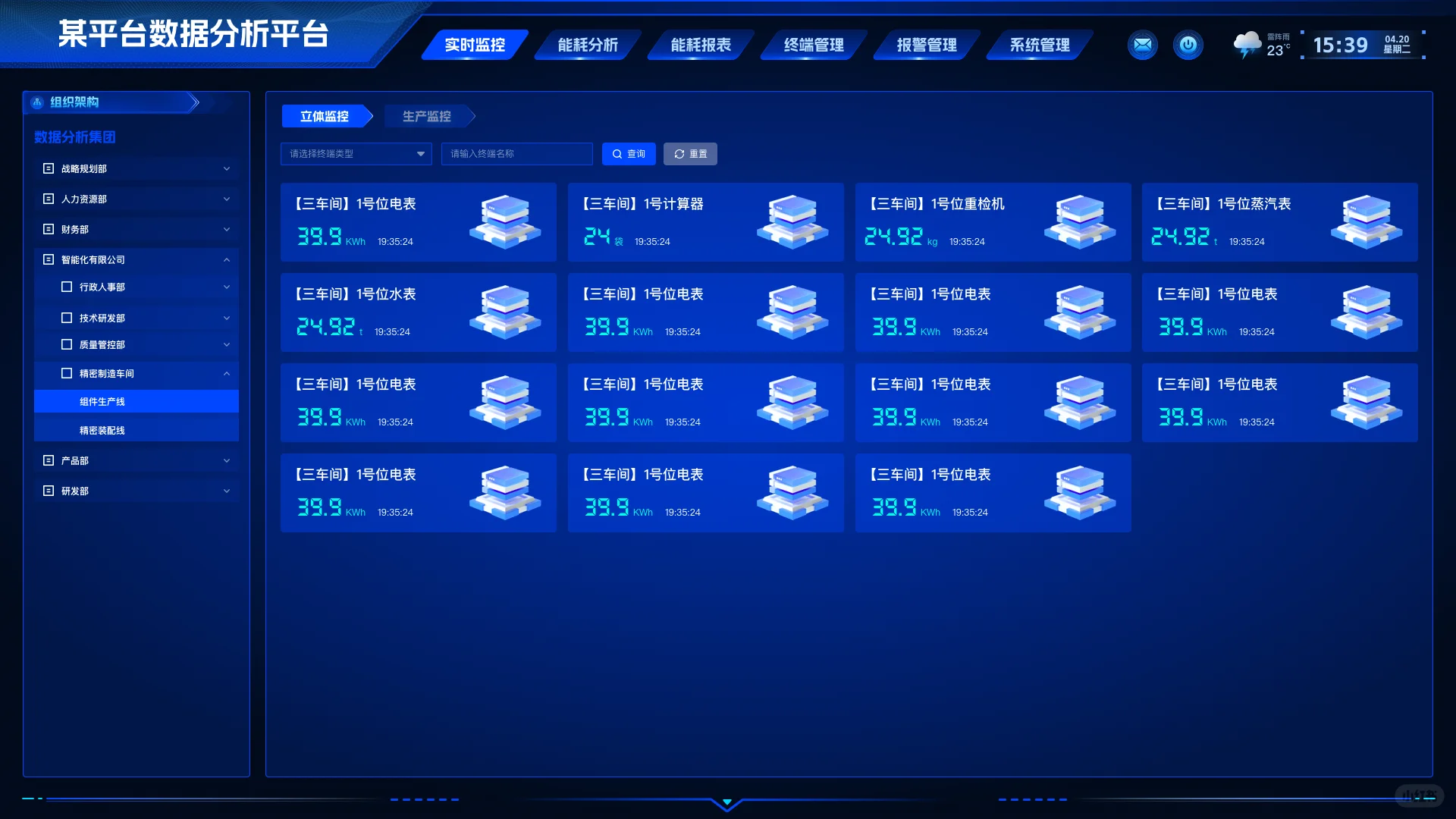 按组织架构分层查看设备监控?