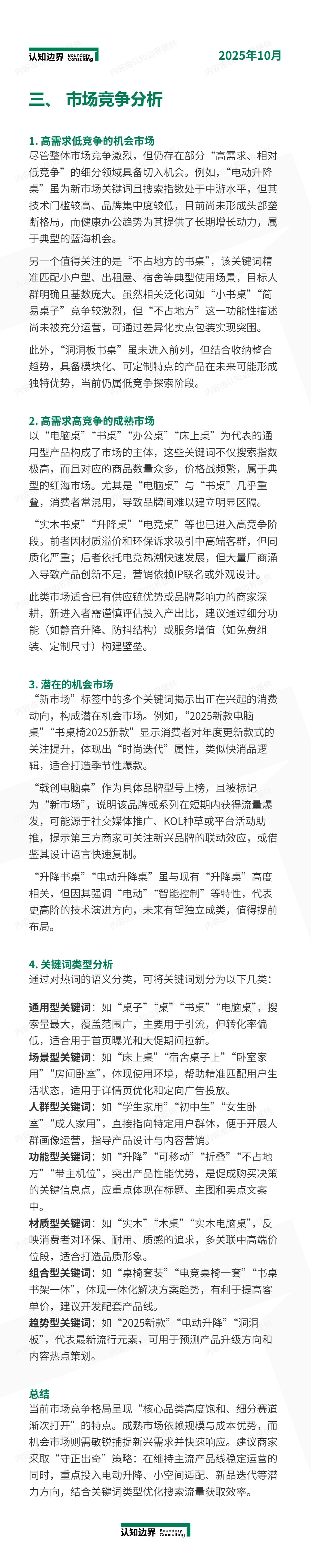 10月认知边界行业报告 电脑桌 住宅家具