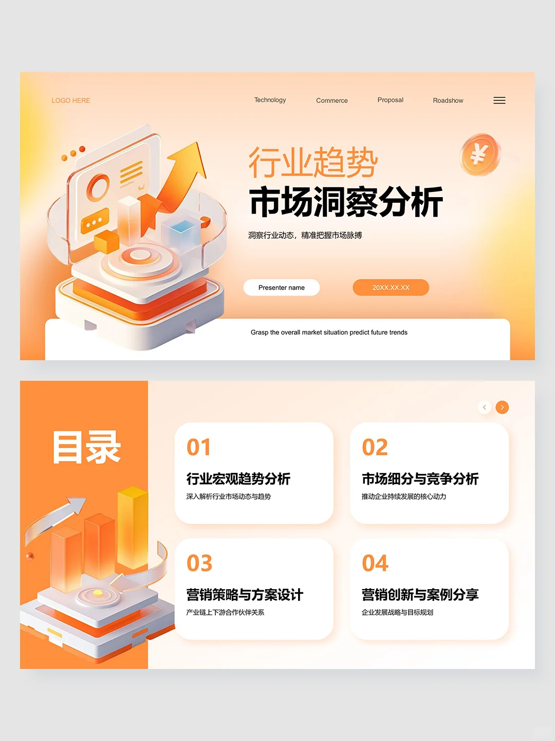 行业趋势分析PPT模版分享｜审美累积vol.13