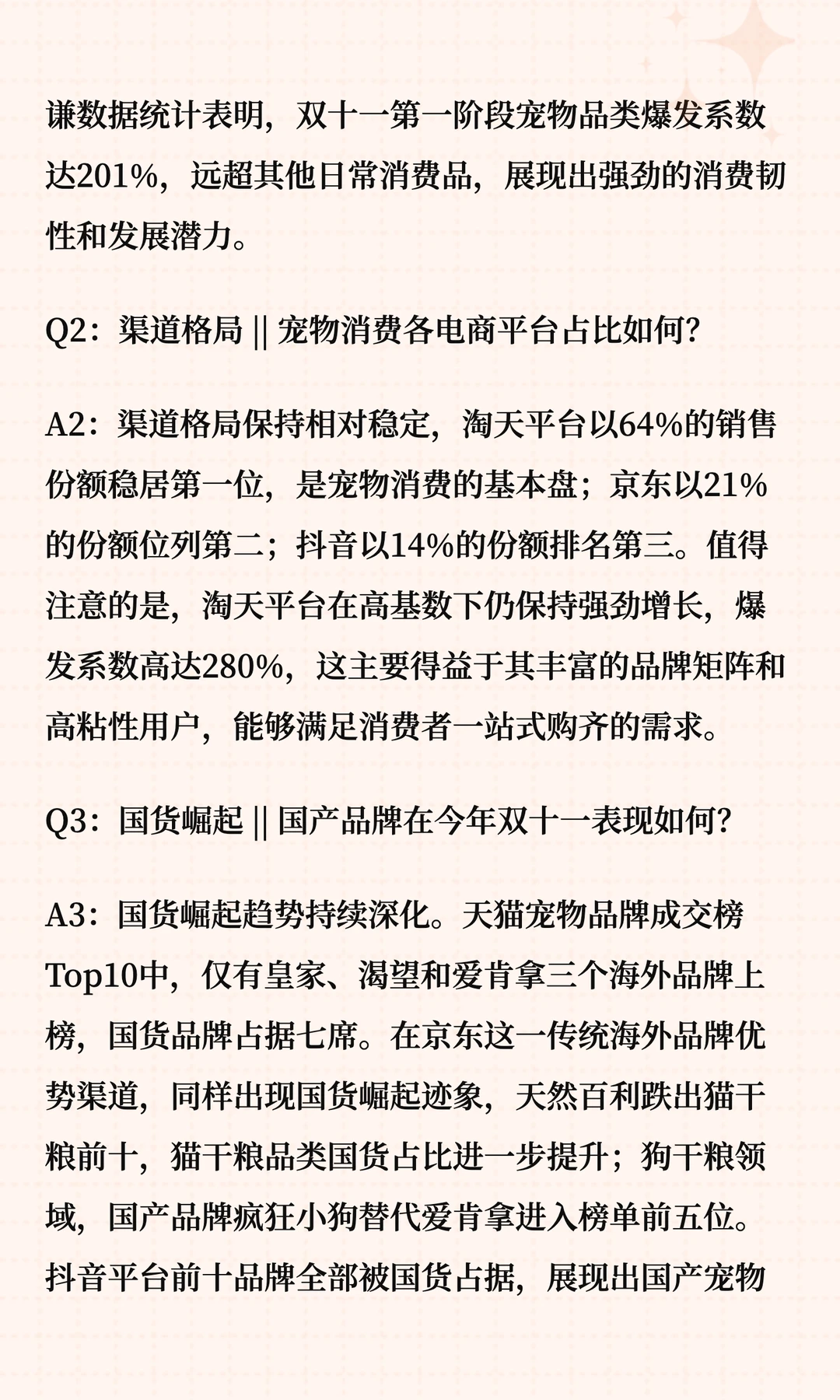 双十一宠物消费行业解读