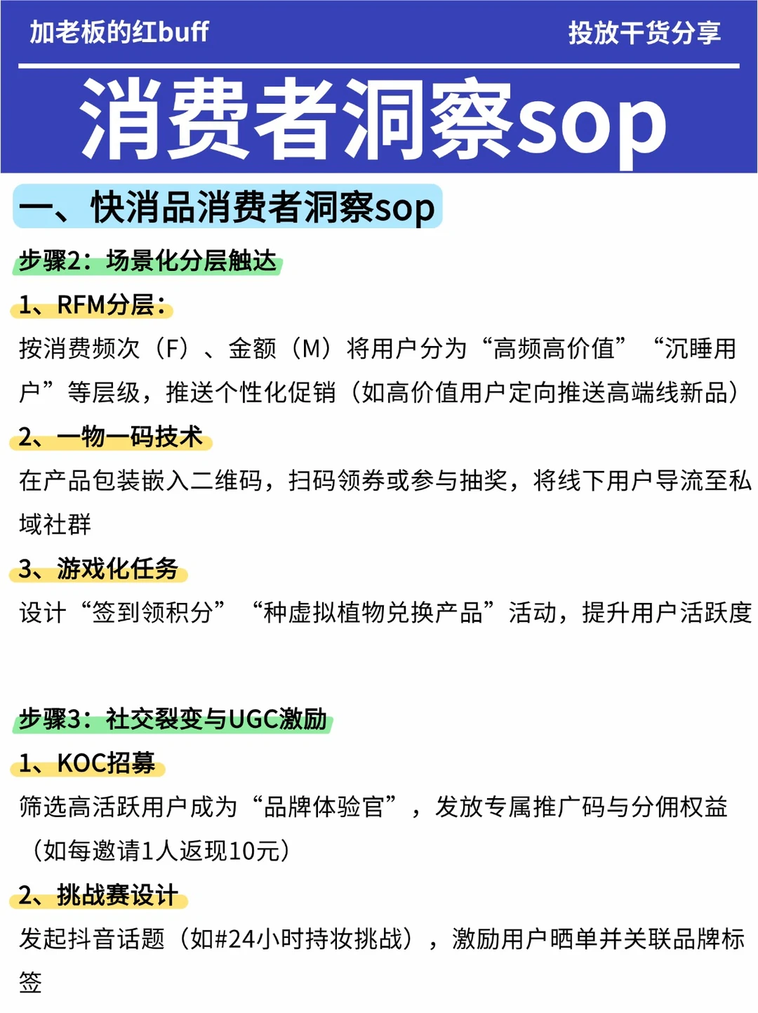 营销干货快消/耐消品消费者洞察sop
